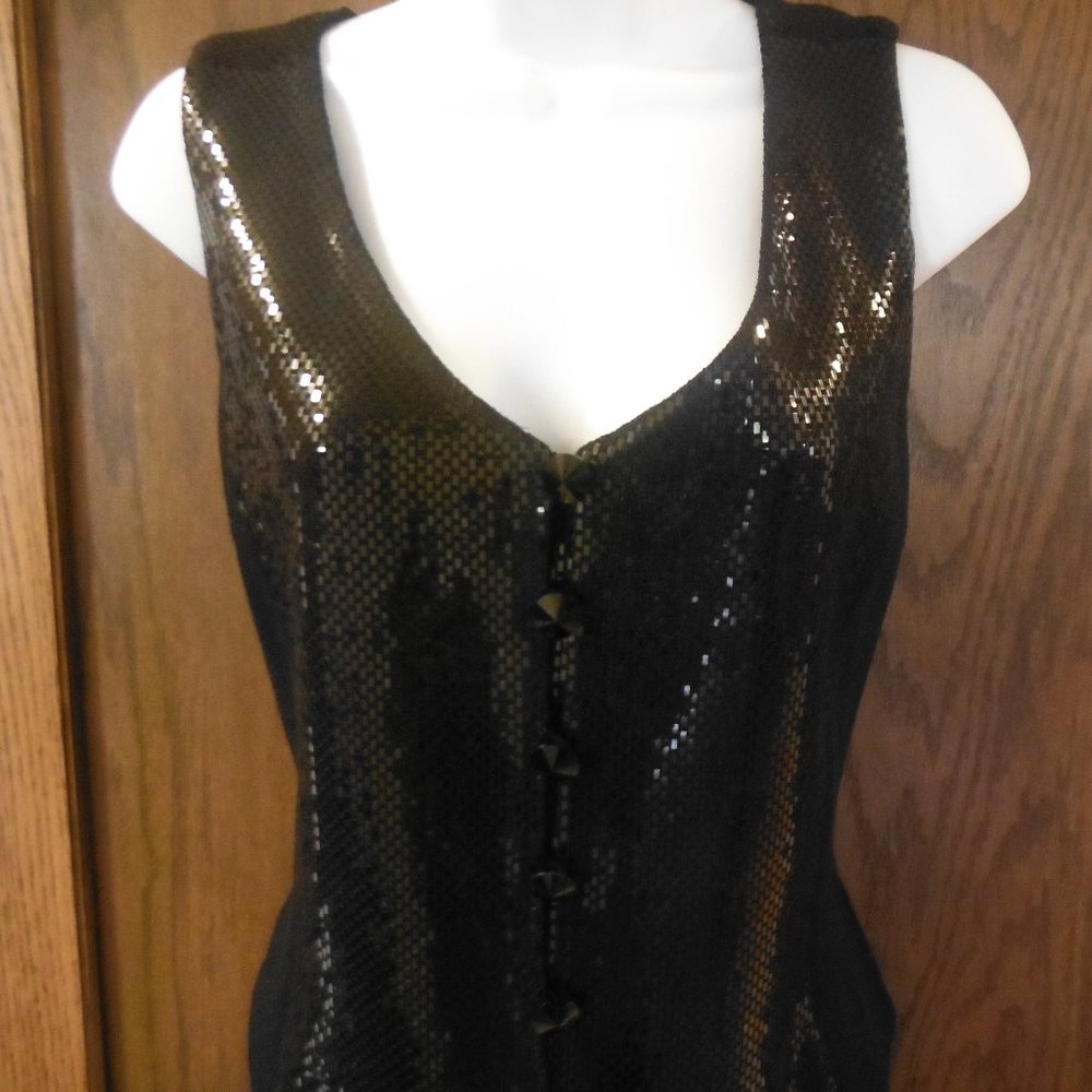 ST John Evening Black sequined sweater vest